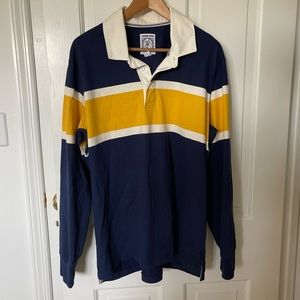 Lands End Mens Rugby Striped Long Sleeve Shirt- XL